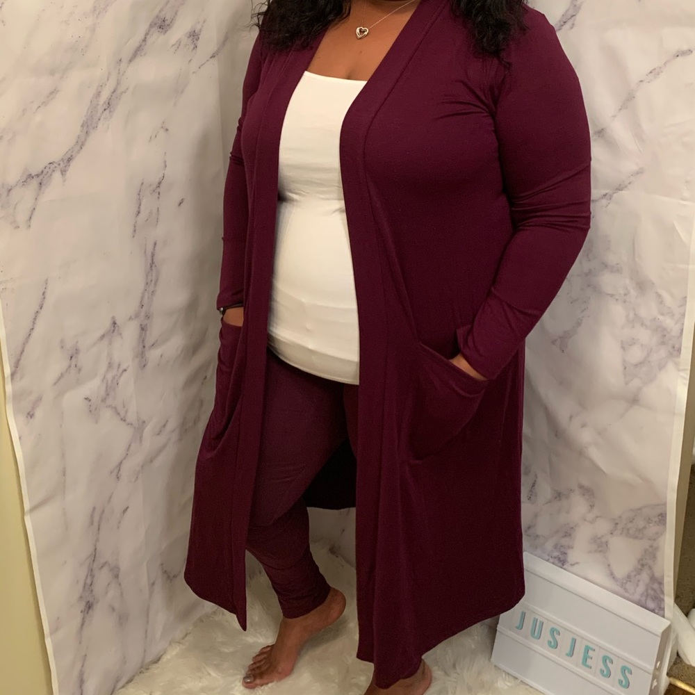 Dark Plum Duster Set